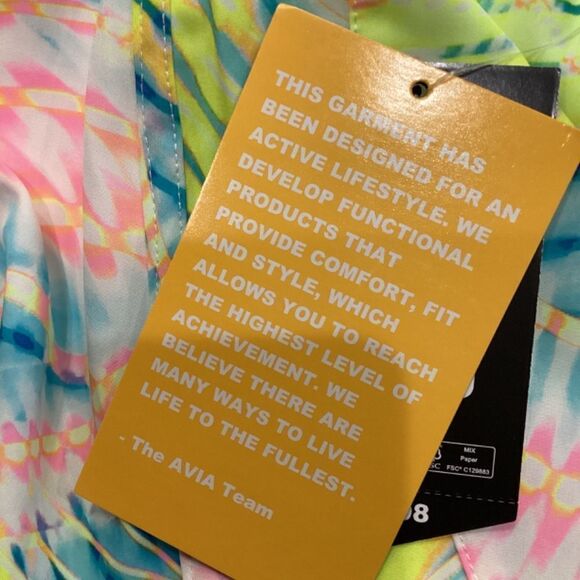 NWT Avia  Active Running Shorts with Bike Liner Neon Large - Picture 6 of 11